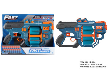 Пистолет игрушечный FAST PIONEER с двойным барабаном и мягкими пулями 18 шт, Turbo & Fast