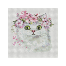 Алмазная картина Кошечка в веночке 30х30 см, Strateg