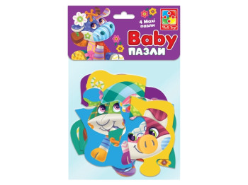 Бебі пазли картонні Чудо-ферма, 2-4 елемента, Vladi Toys