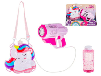 Набор для мыльных пузырей Unicorn Bubble Backpack 36 см, пускает пузыри с рюкзаком