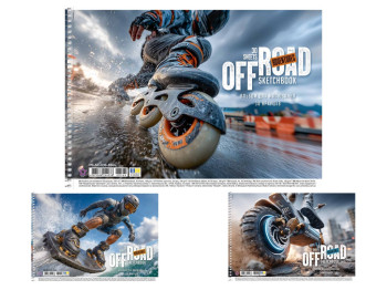 Альбом для малювання PB-SC-030-8564, A4, 30 арк., 100 г/м2, УФ-лак, 3 види (ціна за 1шт), Школярик