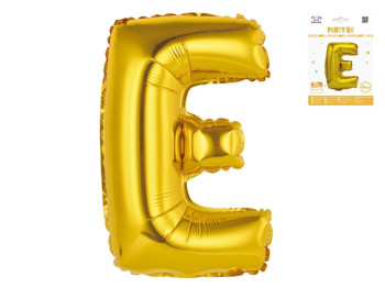 Шар фольгированная буква E Party Go, 40 см, золотой