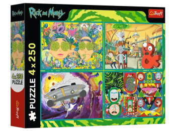 Пазлы Trefl Rick and Morty Закрученный мир, 4 х 250 элементов