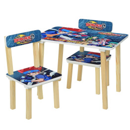 Детский столик деревянный со стульчиками BeyBlade. Bambi 501-56