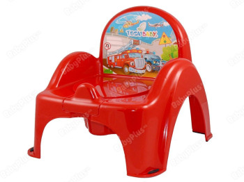 Горшок - стульчик с музыкой красный Авто. Tega Baby PO-053-121
