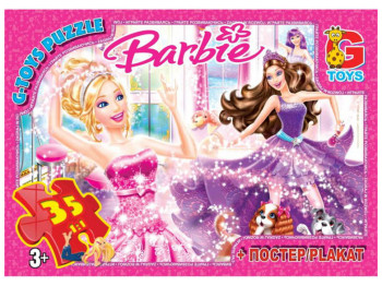 Пазлы картонные Barbie. 35 элементов. G-Toys BA001