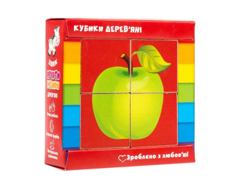Дерев'яні кубики Фрукти, Vladi Toys