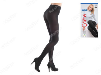 Колготки жіночі бавовняні Conte "Cotton" 400 den, розмір 2, колір nero (чорний)