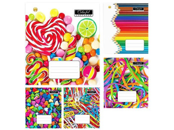 Зошит 18 аркушів клітинка (тверда) ТЕ01283 MULTICOLORS, Ціна за упаковку 20 шт,