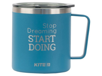 Термокружка синя Stop dreaming Start doing 400 мл, Kite