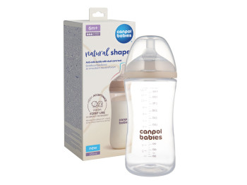 Бутылочка антиколиковая Natural Shape с соской Dual-zone 330 мл, Canpol babies 35/402