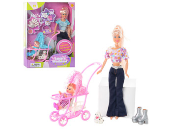 Кукла с дочкой и коляской 27 см. Defa Lucy 20958