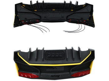 Бампер задний НЕ крашенный желтый к машине M 5738. M 5738-REAR BUMPER YELLOW