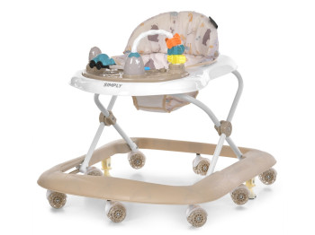 Детские ходунки El Camino Simply ME 1215 Beige, музыкальная панель, 8 колес, регулировка высоты, беж