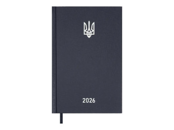 Ежедневник датированный на 2026 год, A5, 320 листов, твердый бумвиниловый переплет, синий