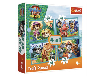 Пазлы Trefl 4 в 1 PAW Patrol «Сказки с острова динозавров», 35/48/54/70 элементов