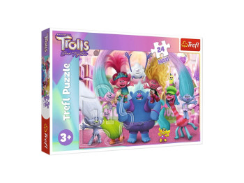 Пазлы В мире троллей, 24 элементов МАХI, Trefl