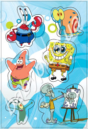 Магніт плоский Губка Боб 6 деталей, Vladi Toys