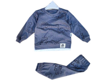 Комплект для хлопчика кофта+штани з двунитки графіт. Зріст 86. CITY STILE 40184ОД