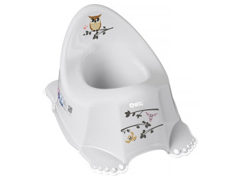 Горшок с противоскользящей резиной Plus baby Маленькая сова серая. Tega Baby PB-SOWA-001-106