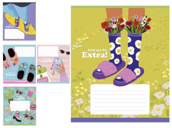 Зошит у клітинку 012-3588K Be Extra Genius, 12 арк., ВД-лак, 5 видів (ціна за 1шт),  Школярик