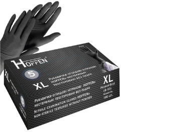 Перчатки нитриловые XL Hoffen 5.0г нестерильные текстурированные