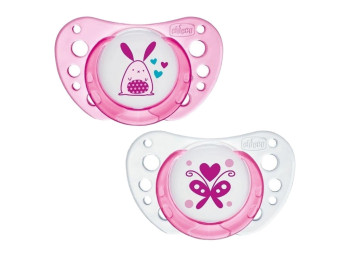 Пустышка латексная розовая Physio Air 2 шт, Chicco