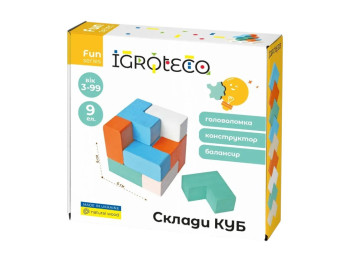Конструктор-балансир-головоломка Склади КУБ, 9 елементів, Igroteco 900170