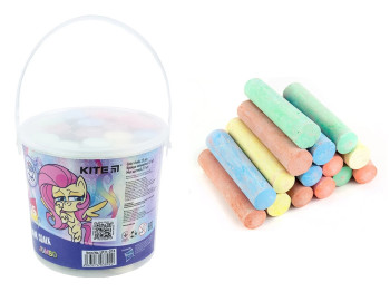 Крейда кольорова Jumbo 15 шт, у відерці My Little Pony, Kite