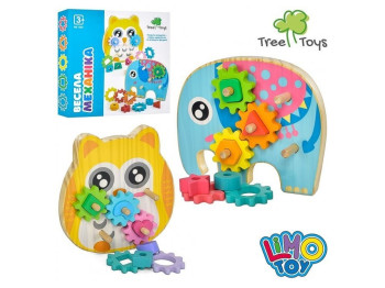 Деревянная логическая игра с фигурами и шестернями 19 см, Tree Toys MD 1583, 2 вида