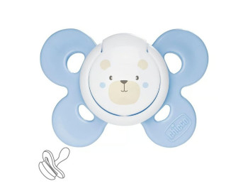 Пустушка Physio Comfort, 2-6міс, силіконова, з контейнером, блакитна, Chicco