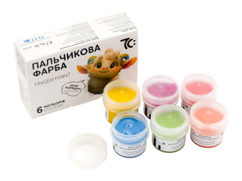 Пальчиковые краски, 6 цветов 16мл, Гамма