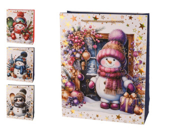 Пакет новорічний паперовий S Snowman 18х23х8см, R34606-S