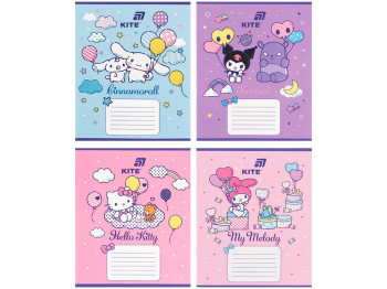 Зошит у косу лінію Hello Kitty MIX Kite HK26-235-2, 12 аркушів,  мікс видів, ціна за 1 шт