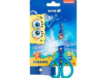 Ножницы детские с резиновыми вставками SpongeBob SquarePants, 13 см, скругленные кончики, Kite