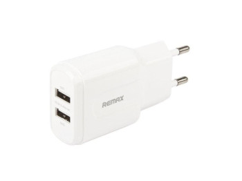 Зарядний пристрій RP-U22 USB 2в1 2.4A EU Apple. Remax 30342 White