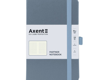 Записная книжка Axent Partner, клетка, 96 листов, серая обложка, Axent