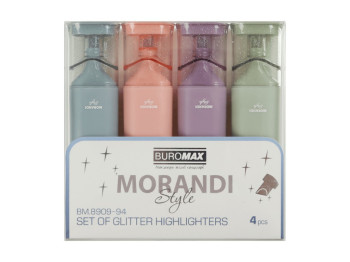 Набор текстовых маркеров с блестками Morandi Glitter (упаковка 4шт)