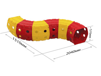 Тунель. 6 секцій. TM Doloni 01472-2. ЖОВТО-ЧЕРВОНИЙ.