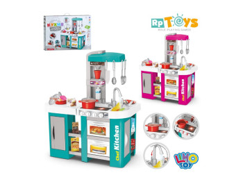 Игровая кухня со звуком 922-168-169, 72,5 см, свет и вода, 32 предмета, Limo Toy