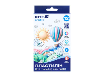 Пластилін восковий Creative Pastel K-086-P,12 кольорів, 200 г, Kite