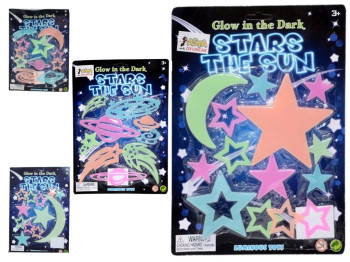 Люминесцентный набор звезд, месяцев и метеоров Glow in the Dark, светящийся в темноте, микс видов