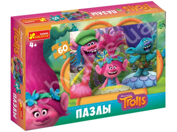 Пазлы Розочка Купер Цветан, Тролли, 60 деталей, Ranok Creative
