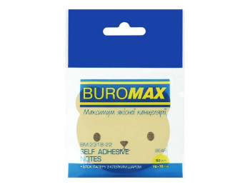 Блок для заметок с клейким слоем BEAR 70х70 мм, 50 листов, песочный, Buromax BM.2318-22