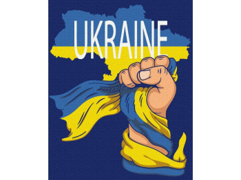 Картина по номерам патриотический жест руки с флагом Украины, 40х50 см, уровень сложности 1