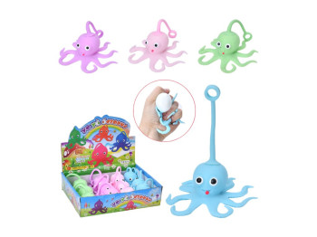 Игрушка осьминог, длинная ручка, антистресс, мука, 4 цвета
