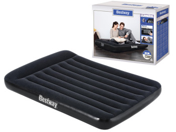 Велюр-матрас cерый с подголовником со встроенным насосом 220V Bestway 67462