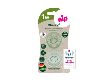 Пустышки круглые Cherry, латекс, размер 1, 0-6 мес., 2 шт., MSB-91032-51, Nip