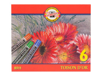 Мел-пастель TOISON DOR 6 цветов. Koh-i-Noor 8511