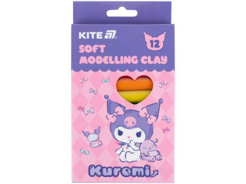 Пластилін восковий 12 кольорів, Kuromi, Kite HK24-086